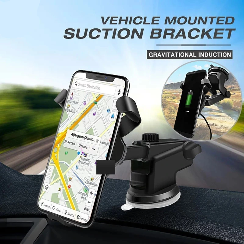 Infrared Automatic Sensor Cell Phone Fast Wireless Car Charger with Holder