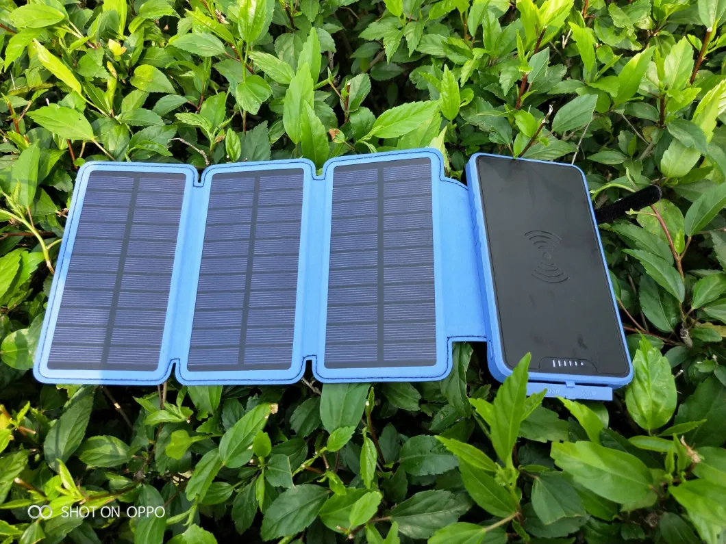 Mobile Portable Foldable Wireless Qi Charger 20000mAh Solar Power Bank