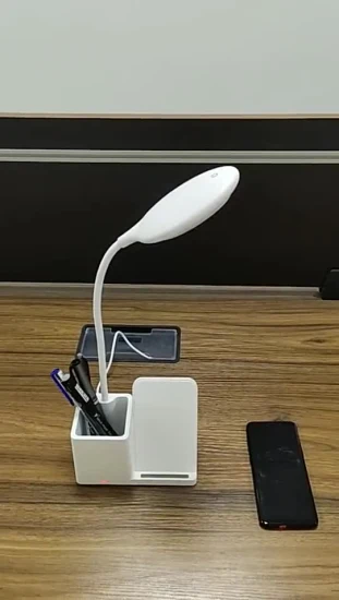 Kabelloses Ladegerät für Mobiltelefone mit Stifthalter-LED-Lampe